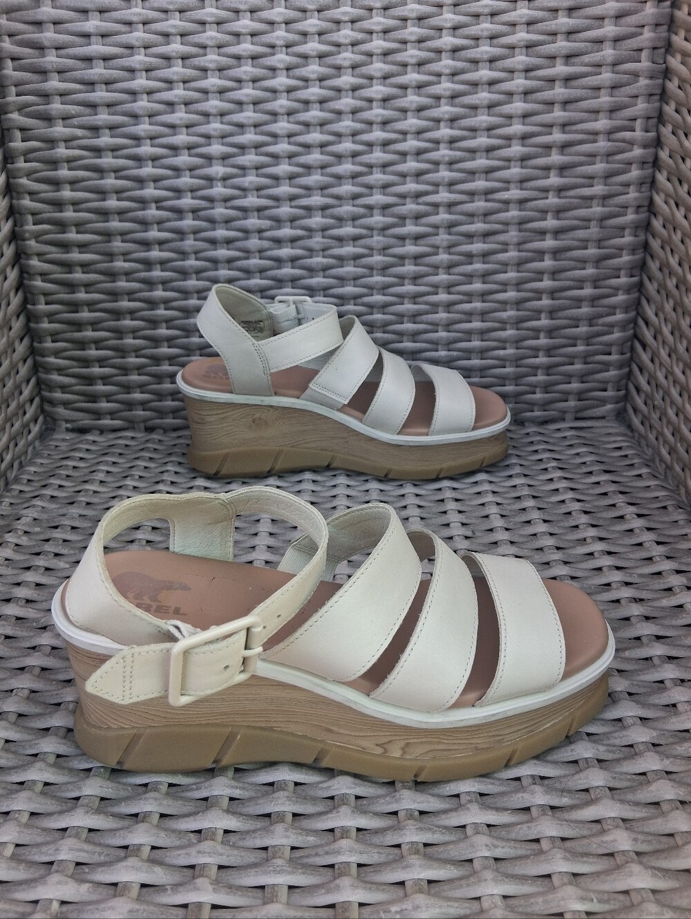 Sorel Cream Strappy Wedge Sandals - Comfort Platform
